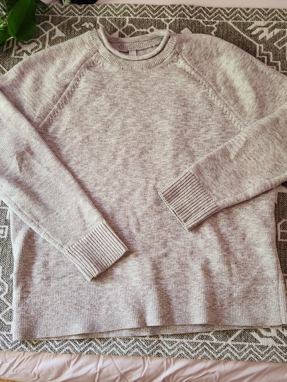 Lululemon Boxy Cotton Sweater Large EUC Velvet Dust